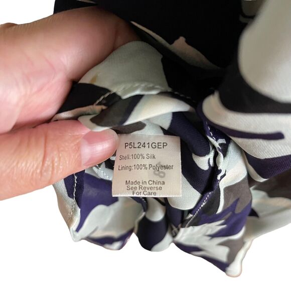 Parker Small Shift Dress 100% Silk Floral Printed Cold Open Shoulder Tier - Picture 12 of 15